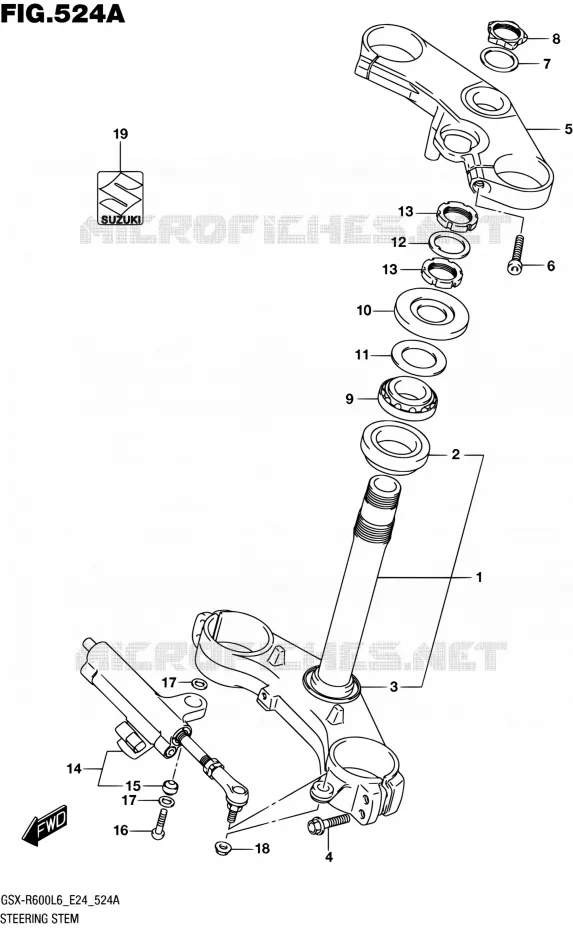 COLONNE DE DIRECTION Suzuki MOTO 600 GSX-R 2016  GSX-R600 L6 (E24)