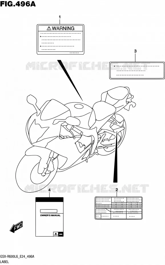 ETIQUETTE Suzuki MOTO 600 GSX-R 2016  GSX-R600 L6 (E24)