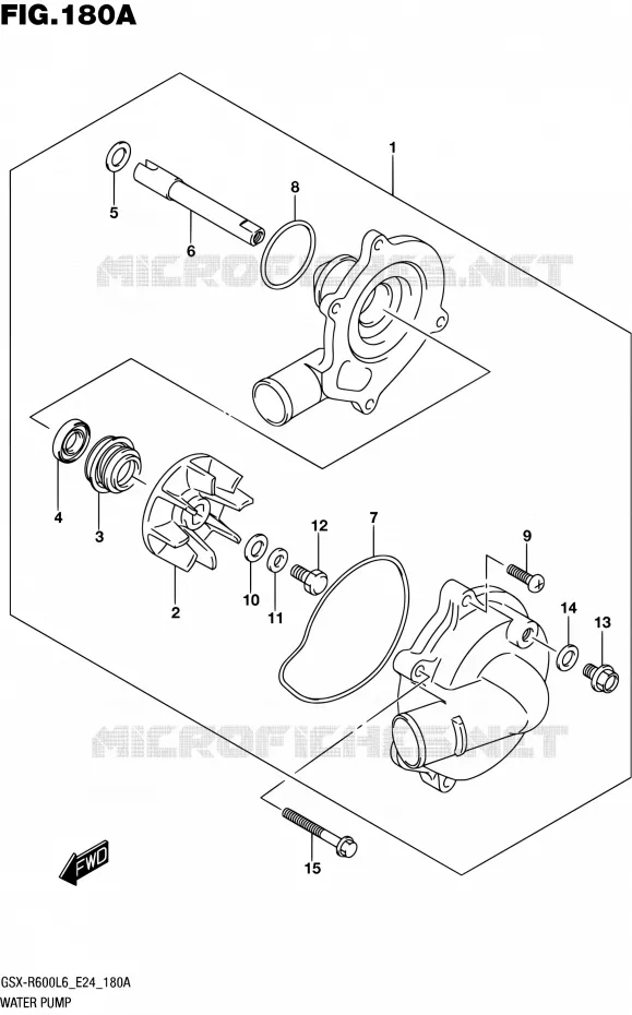 POMPE A EAU Suzuki MOTO 600 GSX-R 2016  GSX-R600 L6 (E24)
