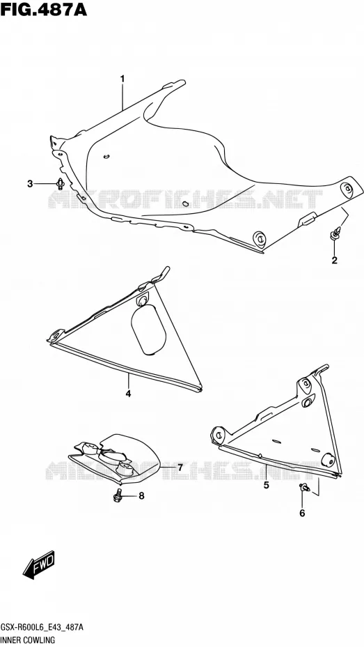 CARENAGES INTERIEURS Suzuki MOTO 600 GSX-R 2016  GSX-R600 L6 (E43)