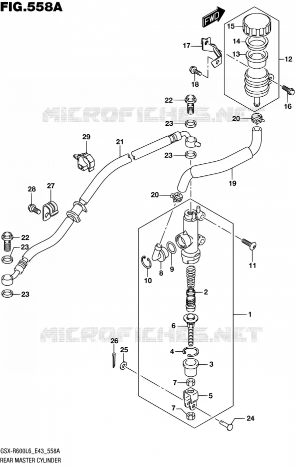 MAITRE CYLINDRE ARRIERE Suzuki MOTO 600 GSX-R 2016  GSX-R600 L6 (E43)