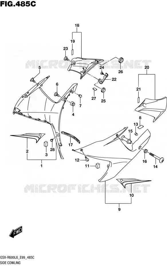 FLANCS DE CARENAGES (ARB) Suzuki MOTO 600 GSX-R 2016  GSX-R600 L6 (E99)