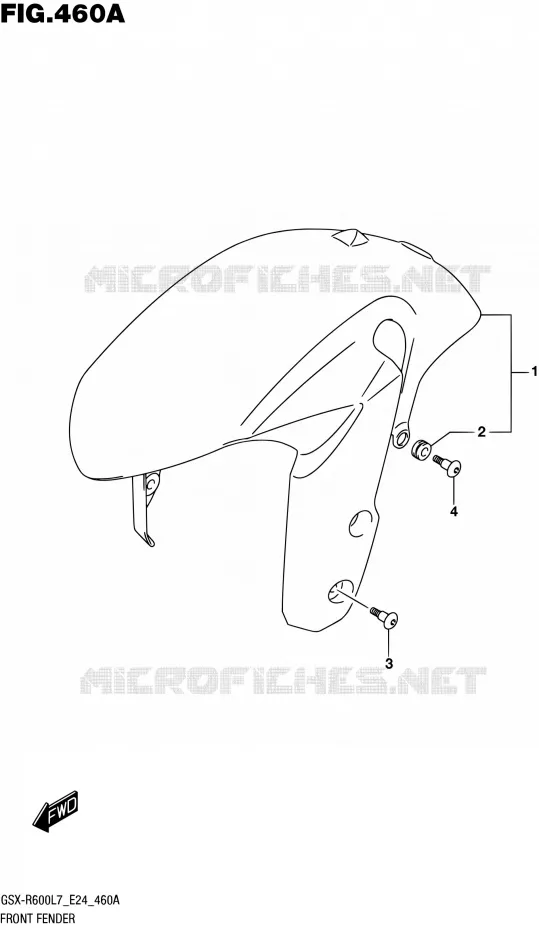 GARDE BOUE AVANT Suzuki MOTO 600 GSX-R 2017  GSX-R600 L7 (E24)