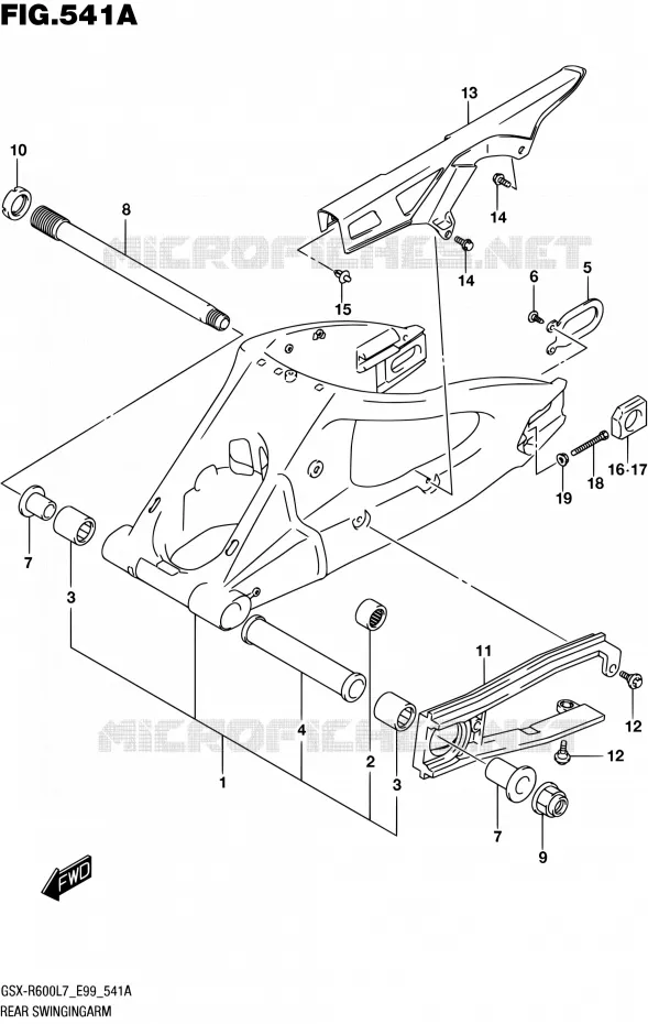 BRAS OSCILLANT ARRIERE Suzuki MOTO 600 GSX-R 2017  GSX-R600 L7 (E99)