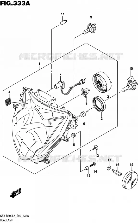 PHARE Suzuki MOTO 600 GSX-R 2017  GSX-R600 L7 (E99)