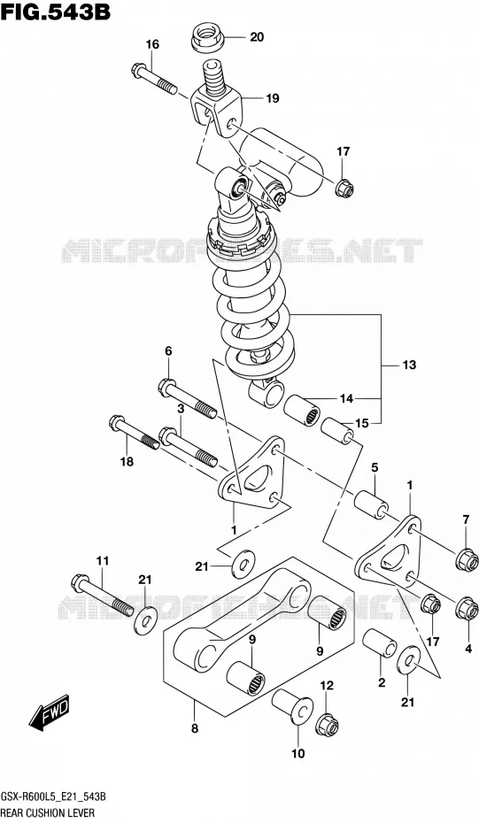 BIELLETTE D'AMORTISSEUR (GSX-R600UFL5 E21) Suzuki MOTO 600 GSX-R 2015  GSX-R600UF L5 (E21)