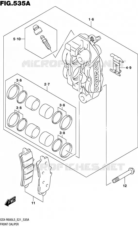 ETRIER DE FREIN AVANT Suzuki MOTO 600 GSX-R 2015  GSX-R600UF L5 (E21)