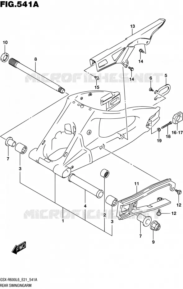 BRAS OSCILLANT ARRIERE Suzuki MOTO 600 GSX-R 2016  GSX-R600UF L6 (E21)