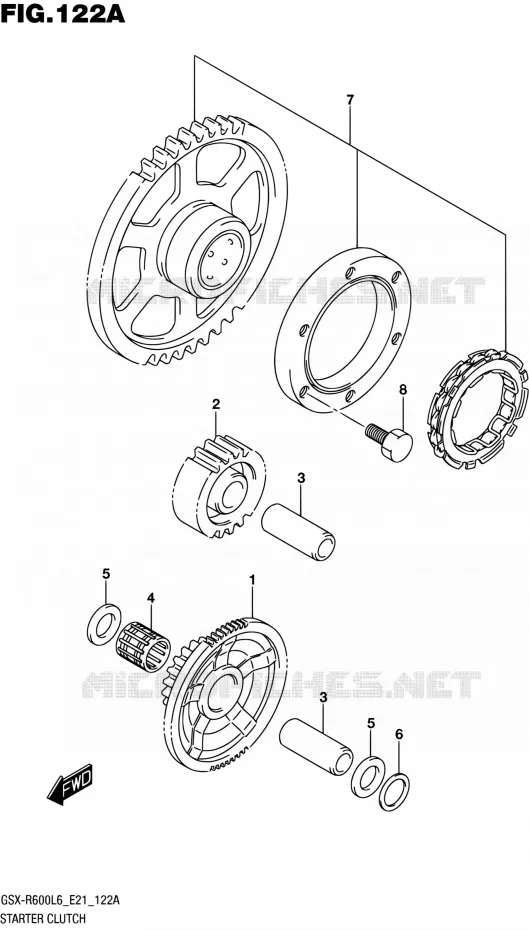 ROUE LIBRE DE DEMARREUR Suzuki MOTO 600 GSX-R 2016  GSX-R600UF L6 (E21)