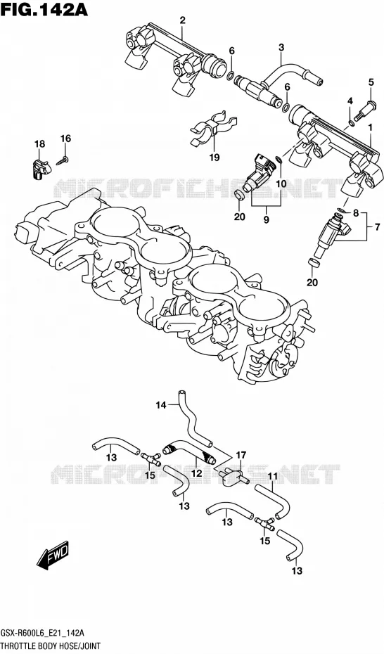 SYSTÈME D'INJECTION Suzuki MOTO 600 GSX-R 2016  GSX-R600UF L6 (E21)