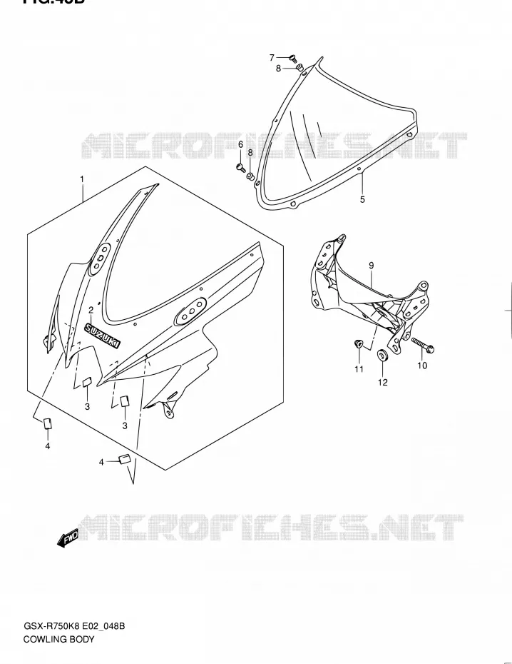 CARENAGES - ETIQUETTES (MODEL L0) Suzuki MOTO 750 GSX-R 2010  GSX-R750 L0 (E02,E19)