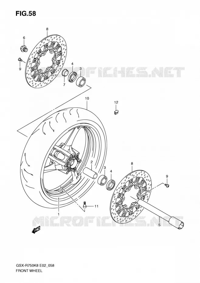 ROUE AVANT Suzuki MOTO 750 GSX-R 2010  GSX-R750 L0 (E02,E19)