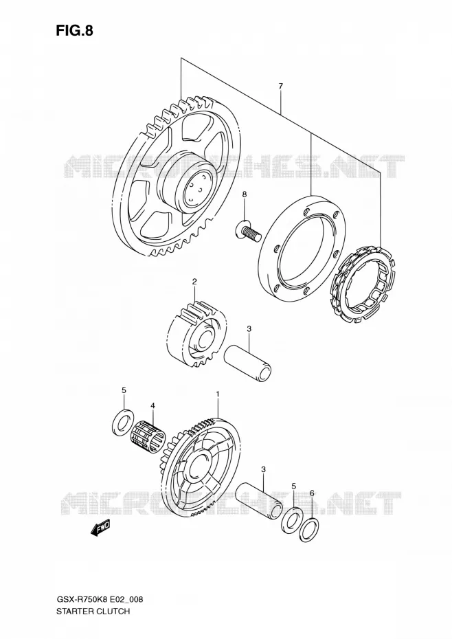 ROUE LIBRE DE DEMARREUR Suzuki MOTO 750 GSX-R 2010  GSX-R750 L0 (E02,E19)