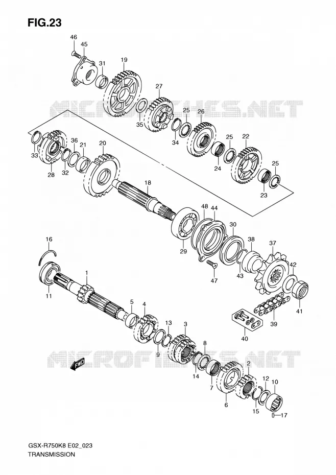 TRANSMISSION Suzuki MOTO 750 GSX-R 2010  GSX-R750 L0 (E02,E19)