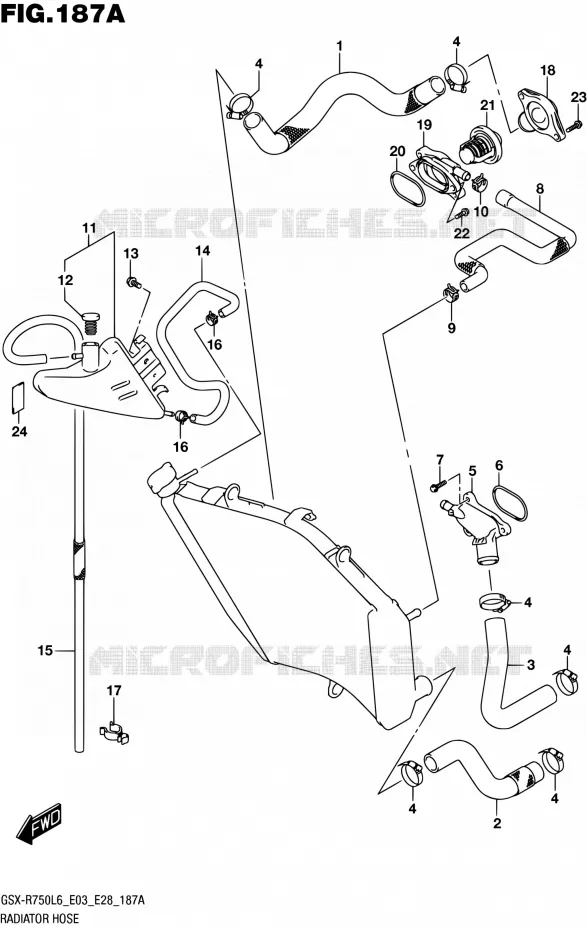 DURITE DE RADIATEUR Suzuki MOTO 750 GSX-R 2016  GSX-R750 L6 (E03,E28,E33)