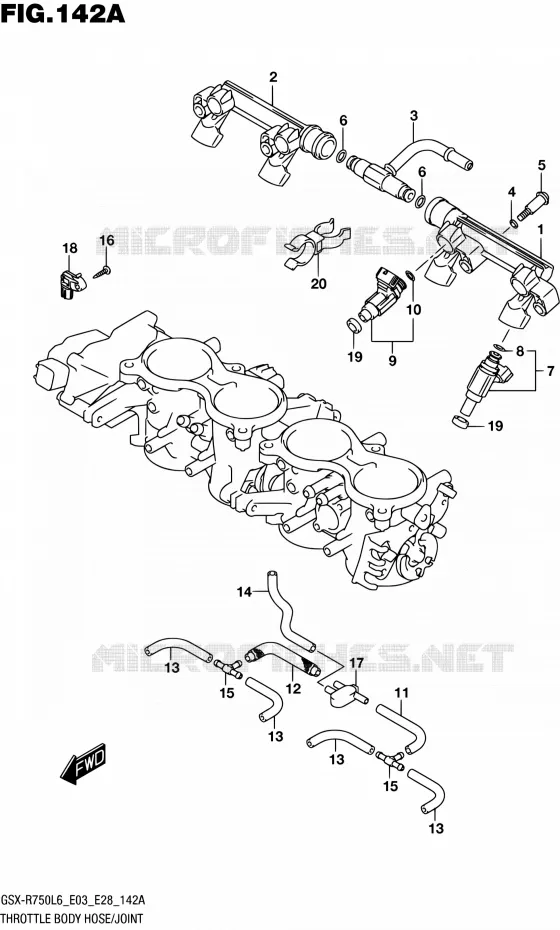 SYSTÈME D'INJECTION (GSX-R750L6 E03) Suzuki MOTO 750 GSX-R 2016  GSX-R750 L6 (E03,E28,E33)