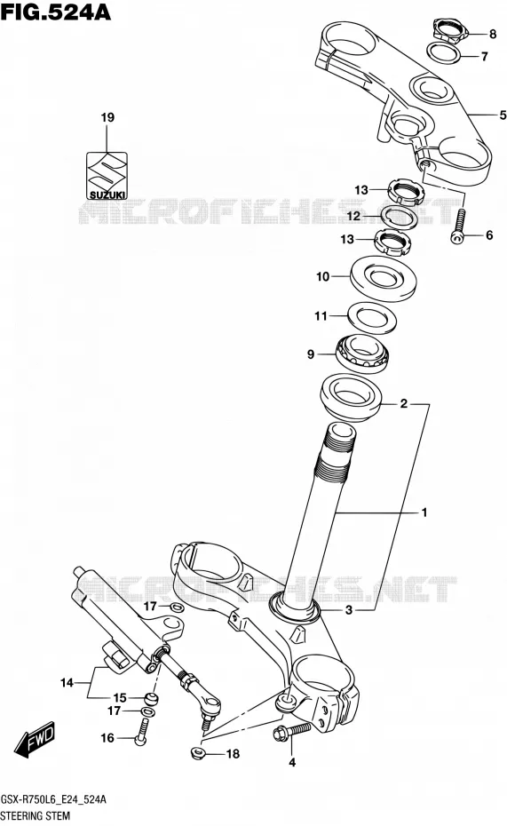 COLONNE DE DIRECTION Suzuki MOTO 750 GSX-R 2016  GSX-R750 L6 (E24)