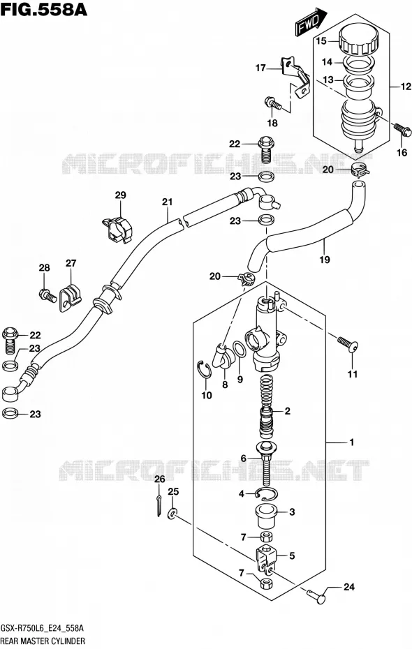 MAITRE CYLINDRE ARRIERE Suzuki MOTO 750 GSX-R 2016  GSX-R750 L6 (E24)