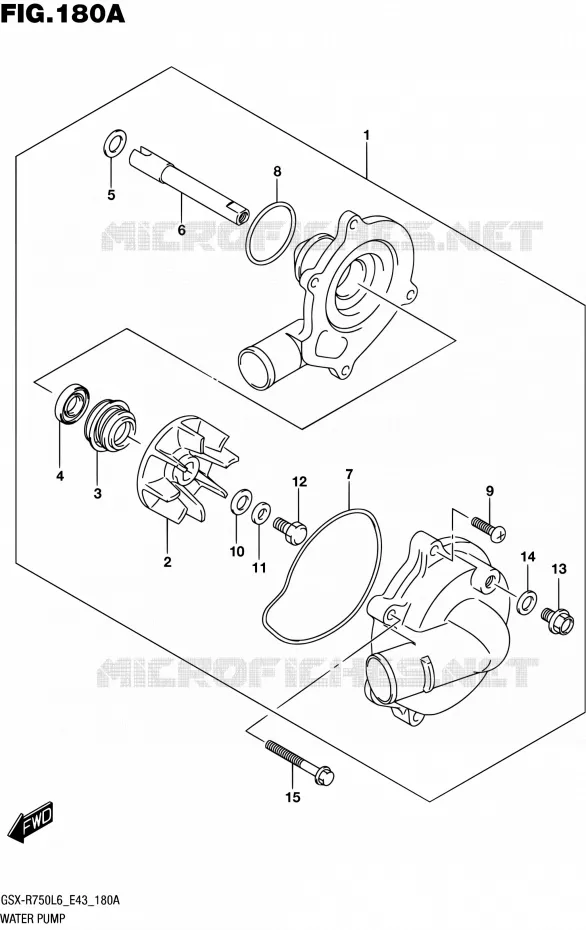 POMPE A EAU Suzuki MOTO 750 GSX-R 2016  GSX-R750 L6 (E43)