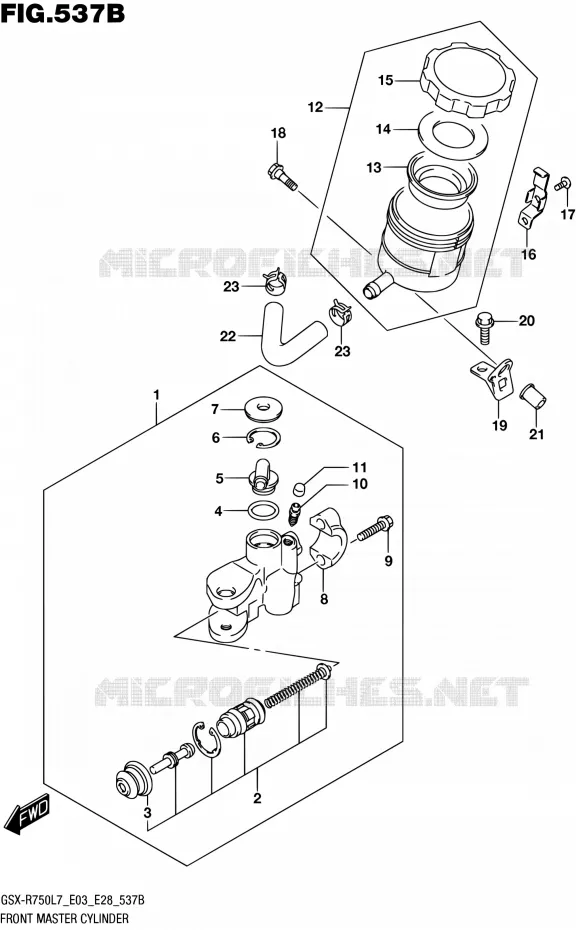 MAITRE CYLINDRE AVANT (GSX-R750L7 E28) Suzuki MOTO 750 GSX-R 2017  GSX-R750 L7 (E03,E28,E33)