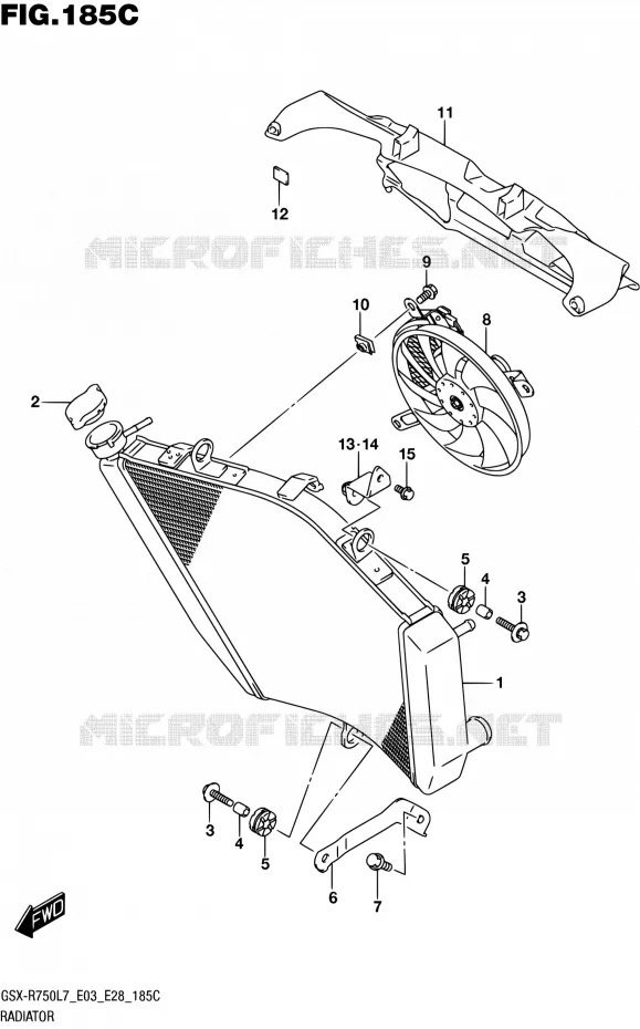 RADIATEUR (GSX-R750L7 E33) Suzuki MOTO 750 GSX-R 2017  GSX-R750 L7 (E03,E28,E33)