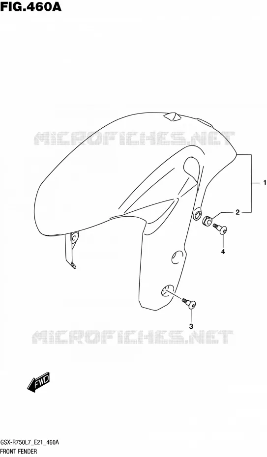 GARDE BOUE AVANT Suzuki MOTO 750 GSX-R 2017  GSX-R750 L7 (E21)