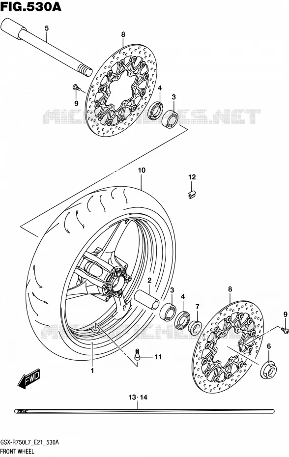 ROUE AVANT Suzuki MOTO 750 GSX-R 2017  GSX-R750 L7 (E21)