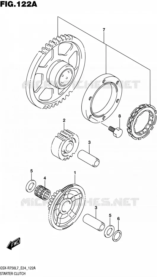ROUE LIBRE DE DEMARREUR Suzuki MOTO 750 GSX-R 2017  GSX-R750 L7 (E24)