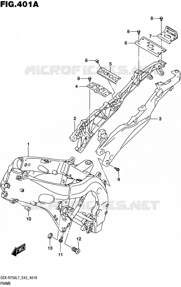 CADRE Suzuki MOTO 750 GSX-R 2017  GSX-R750 L7 (E43)