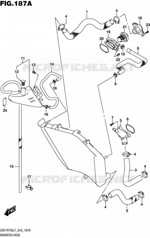 DURITE DE RADIATEUR Suzuki MOTO 750 GSX-R 2017  GSX-R750 L7 (E43)