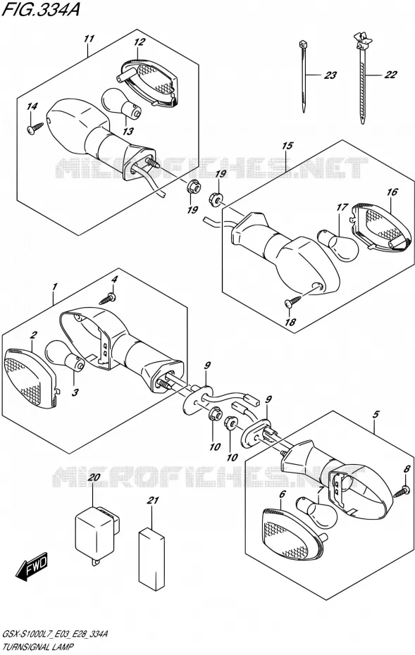 CLIGNOTANTS Suzuki MOTO 1000 GSX-S 2017  GSX-S1000A L7 (E03,E28,E33)