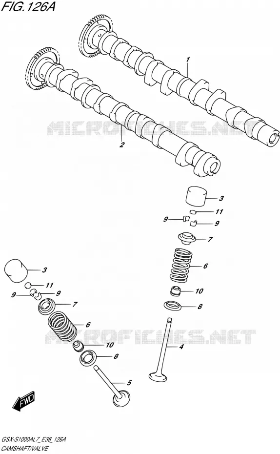 ARBRE A CAMES - VALVE Suzuki MOTO 1000 GSX-S 2017  GSX-S1000A L7 (E38)