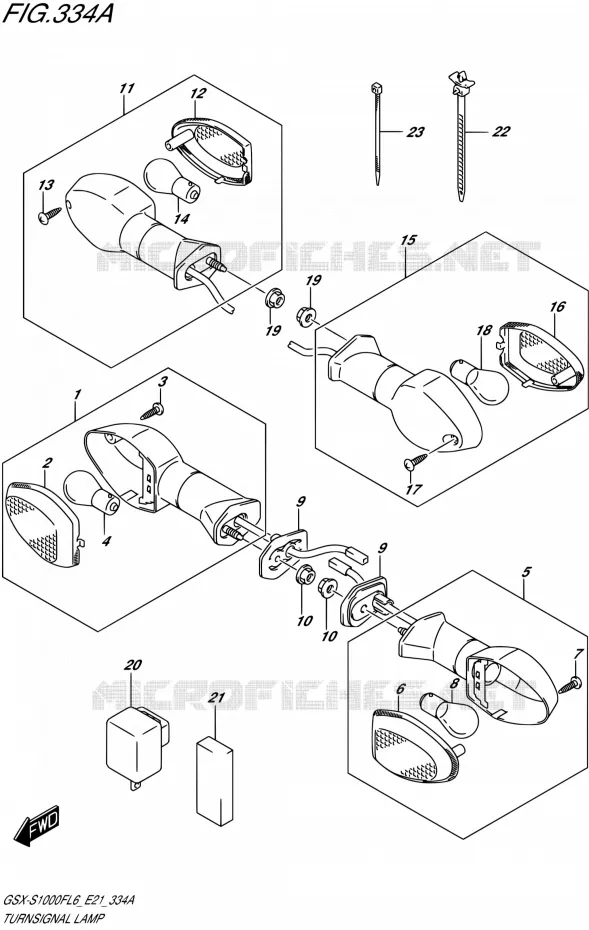 CLIGNOTANTS Suzuki MOTO 1000 GSX-S 2016  GSX-S1000FA L6 (E21)