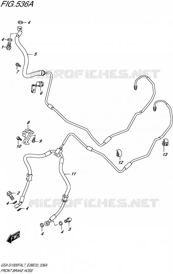 DURITE DE FREIN AVANT Suzuki MOTO 1000 GSX-S 2017  GSX-S1000FA L7 (E28,E33)