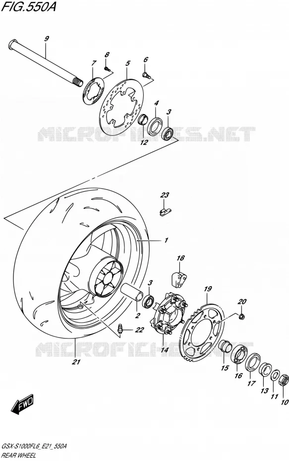 ROUE ARRIERE Suzuki MOTO 1000 GSX-S 2016  GSX-S1000FAUF L6 (E21)