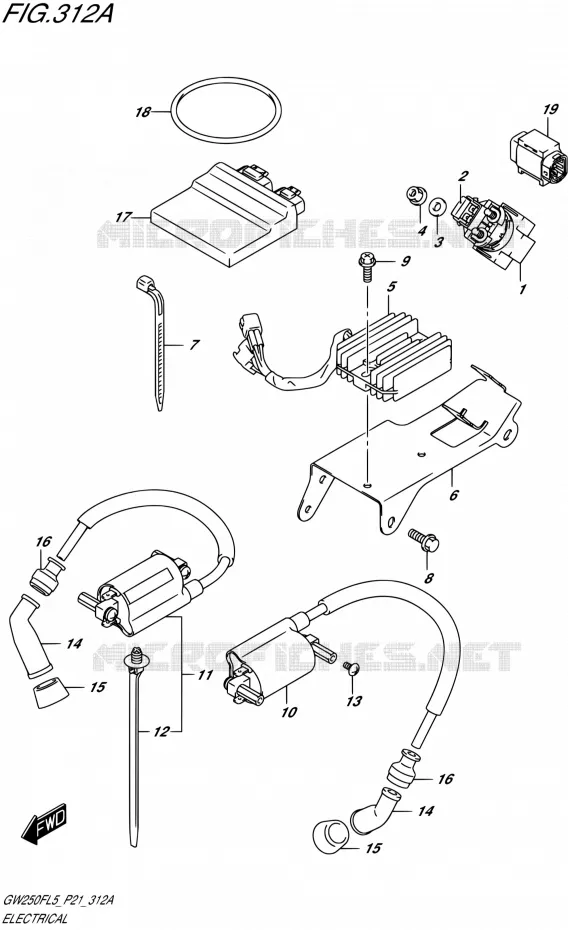 PARTIE ELECTRIQUE Suzuki MOTO 250 INAZUMA 2015  GW250F L5 (P21)