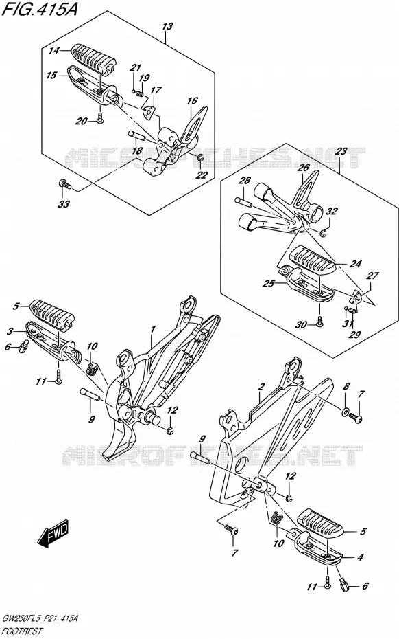 REPOSE PIED Suzuki MOTO 250 INAZUMA 2015  GW250F L5 (P21)