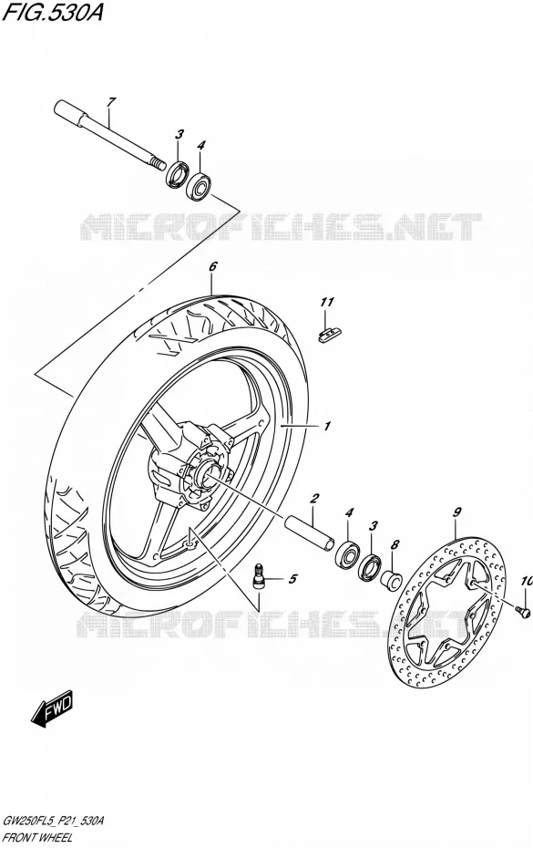 ROUE AVANT Suzuki MOTO 250 INAZUMA 2015  GW250F L5 (P21)