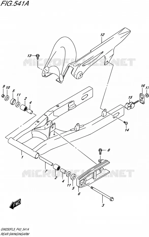BRAS OSCILLANT ARRIERE Suzuki MOTO 250 INAZUMA 2015  GW250F L5 (P43)