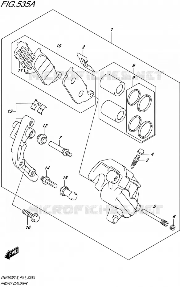 ETRIER DE FREIN AVANT Suzuki MOTO 250 INAZUMA 2015  GW250F L5 (P43)