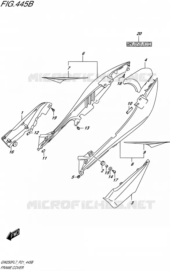 CARENAGES ARRIERE (FOR AGQ) Suzuki MOTO 250 INAZUMA 2017  GW250F L7 (P21)