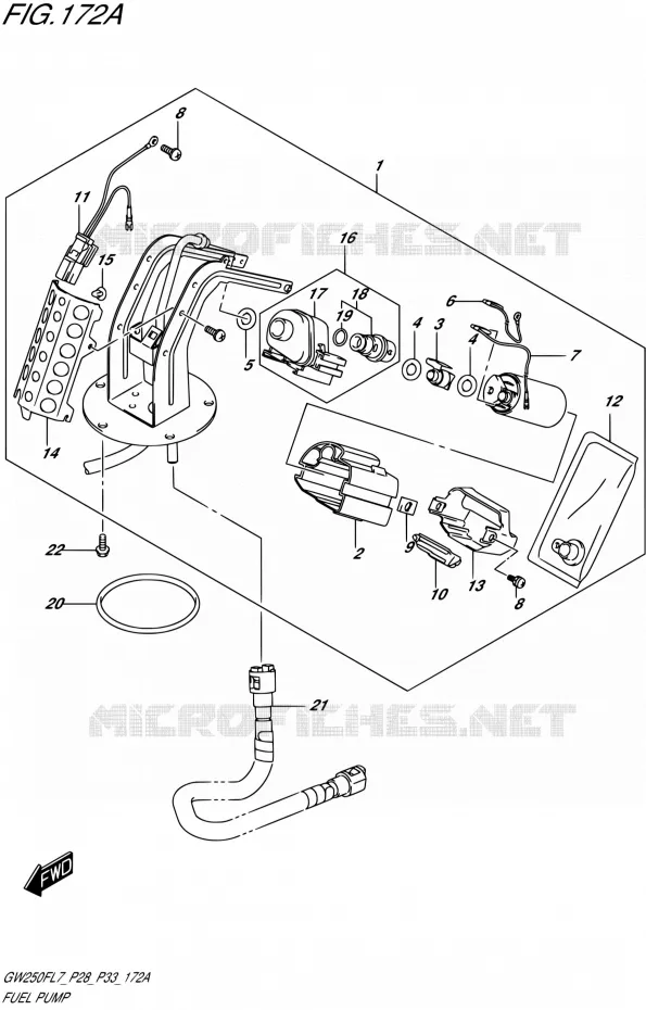 POMPE A ESSENCE Suzuki MOTO 250 INAZUMA 2017  GW250F L7 (P28,P33)
