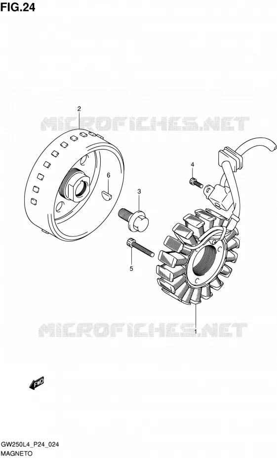 ALLUMAGE ROTOR - STATOR Suzuki MOTO 250 INAZUMA 2014  GW250 L4/GW250Z L4 (P24)
