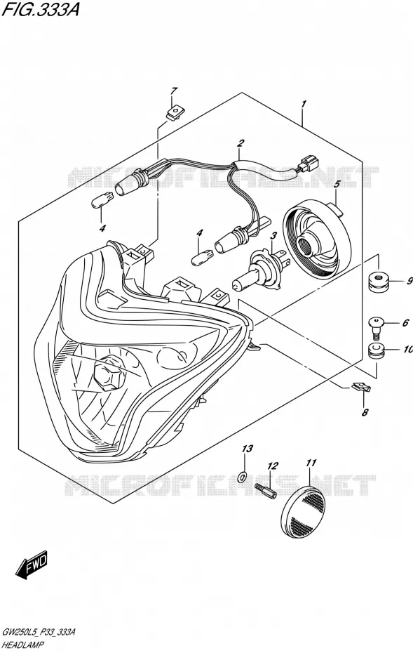 PHARE Suzuki MOTO 250 INAZUMA 1992  GW250 L5 (P03,P28,P33)