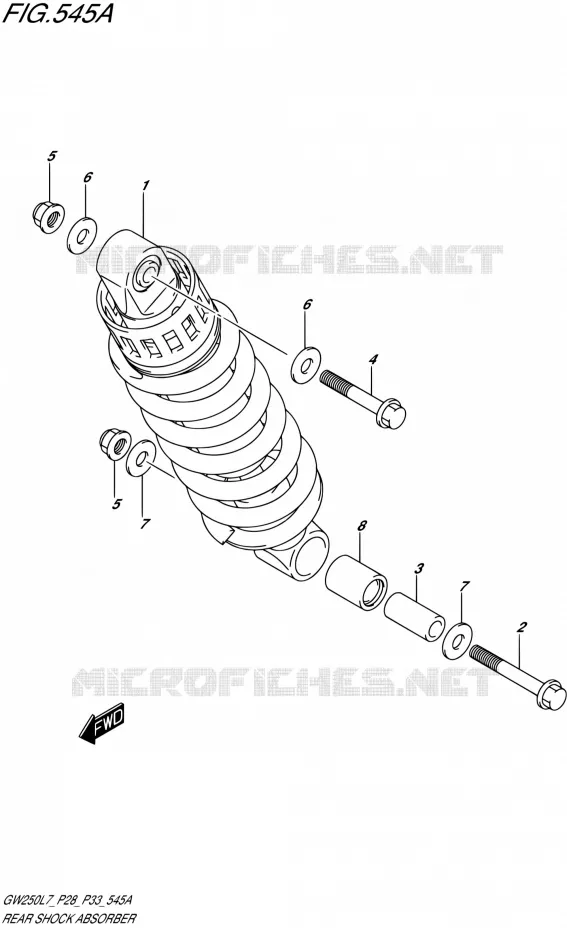 AMORTISSEUR ARRIERE Suzuki MOTO 250 INAZUMA 2017  GW250 L7 (P03,P28,P33)