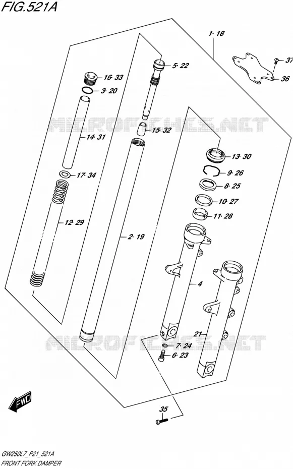 FOURCHE Suzuki MOTO 250 INAZUMA 2017  GW250 L7 (P21)