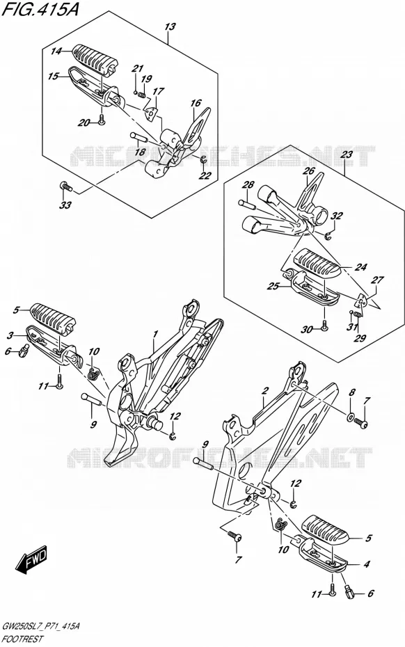 REPOSE PIED Suzuki MOTO 250 INAZUMA 2017  GW250S L7 (P71)
