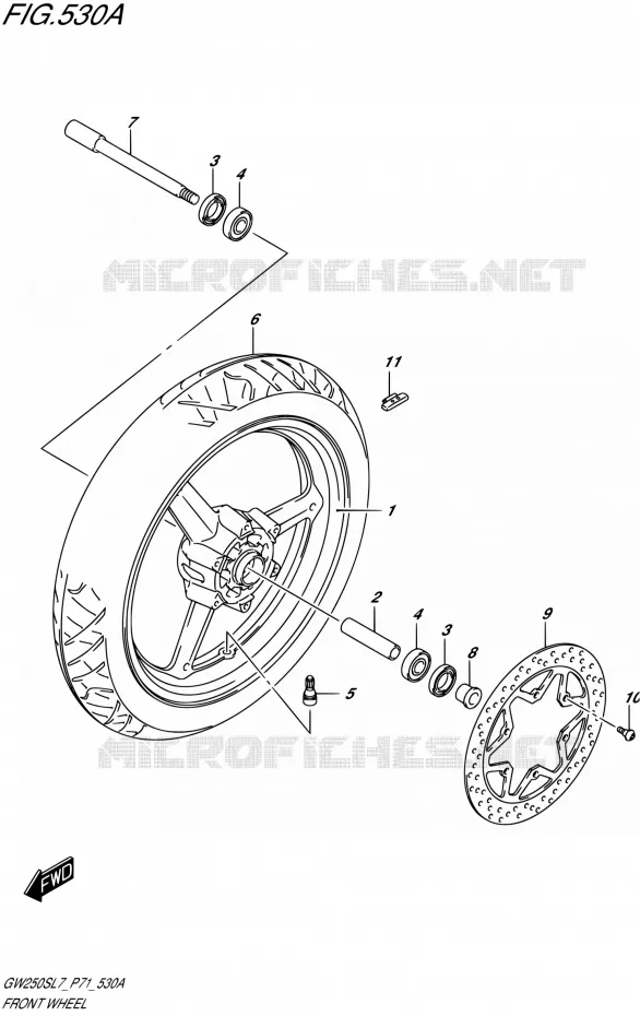 ROUE AVANT Suzuki MOTO 250 INAZUMA 2017  GW250S L7 (P71)