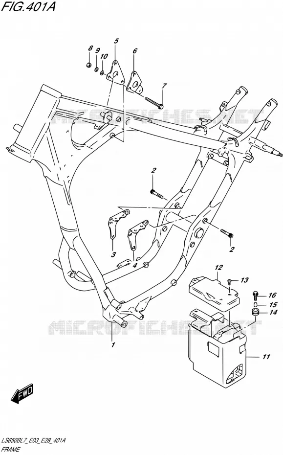 CADRE Suzuki MOTO 650 BOULEVARD 2017  LS650B L7 (E03,E28,E33)
