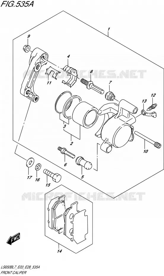 ETRIER DE FREIN AVANT Suzuki MOTO 650 BOULEVARD 2017  LS650B L7 (E03,E28,E33)